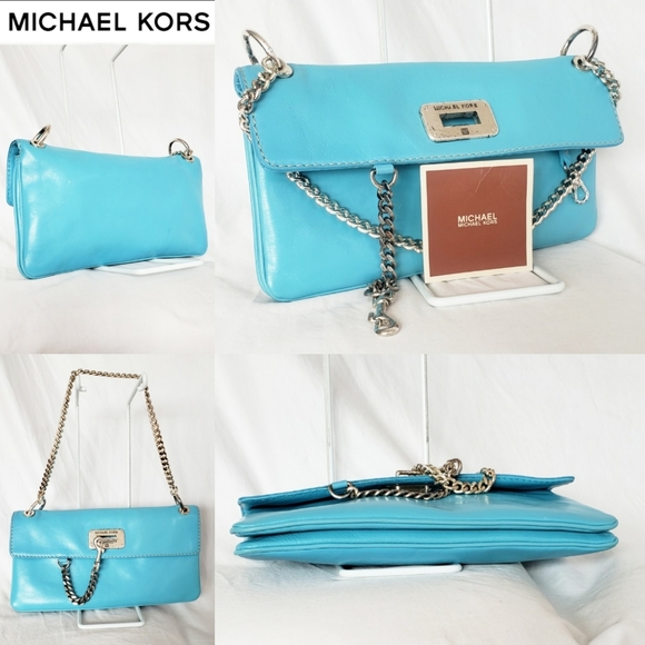 Michael Kors Handbags - Michael kors Blue Purse w/ Silver Chain